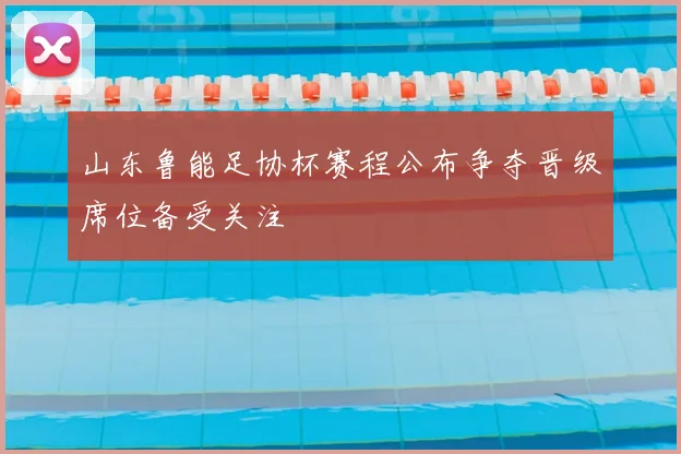 山东鲁能足协杯赛程公布争夺晋级席位备受关注